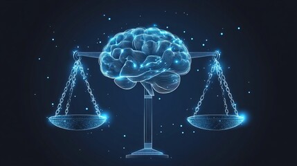 Brain on a Scale of Justice, Abstract Concept of Law and Mind