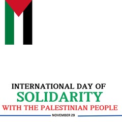 International Day of Solidarity with the Palestinian People Vector Illustration on 29 November.