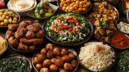 Close-Up of Colorful Cuisine with Cultural Decor