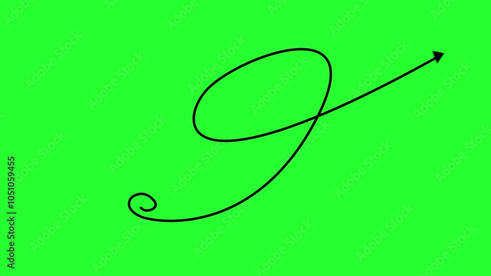 Poster black curly arrows animation on green screen 4k. arrow animation background in black color, pointing