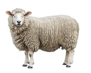 Obraz premium Female Dorset sheep with thick wool coat, Transparent PNG, clipping path