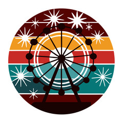 Obraz premium a ferris wheel spinning under colorful fireworks