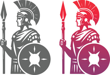 Roman Soldier Logo Design Template