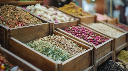 Artistic Arrangement of Middle Eastern Spices and Ingredients