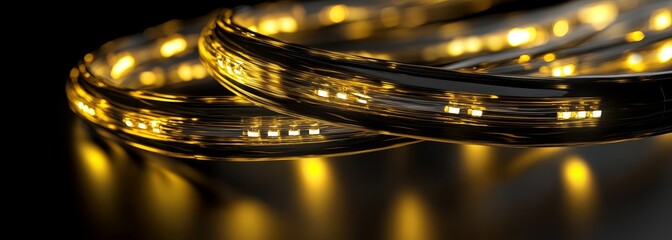 Glowing data cables. Technology background