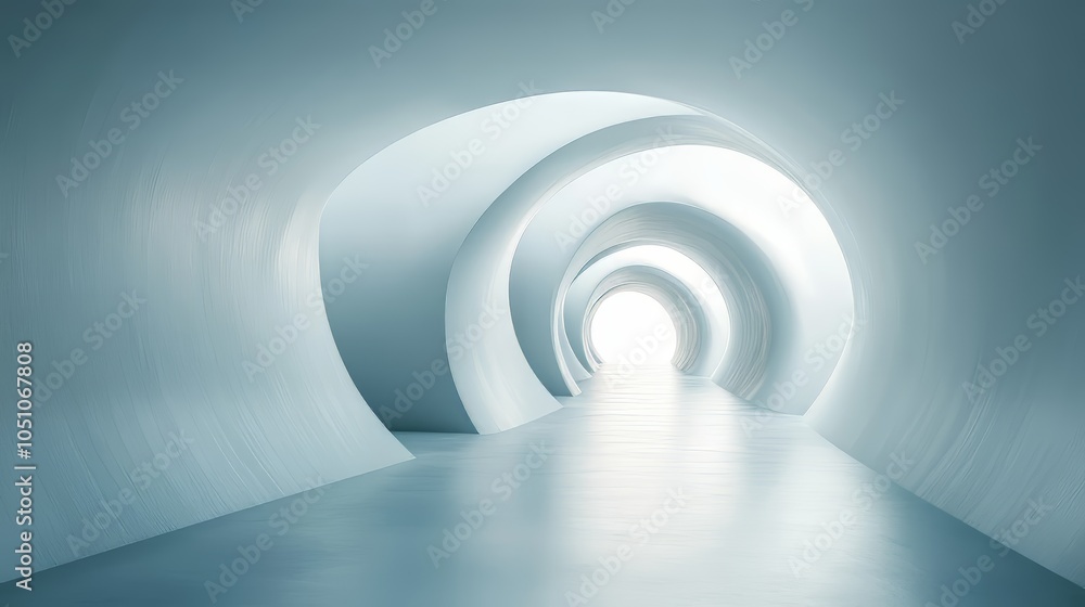 Poster abstract curve of tunnel. architecture modern. ultra realistic. photorealistic