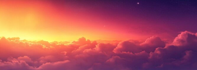 Fototapeta premium watercolor abstract with a sunset sky, orange, and purple backdrop.