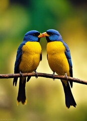 Fototapeta premium blue and yellow parrot