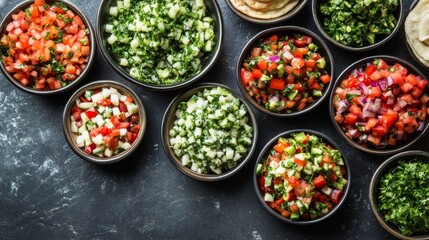 Fresh Eastern Salads with Seasonal Ingredients Display