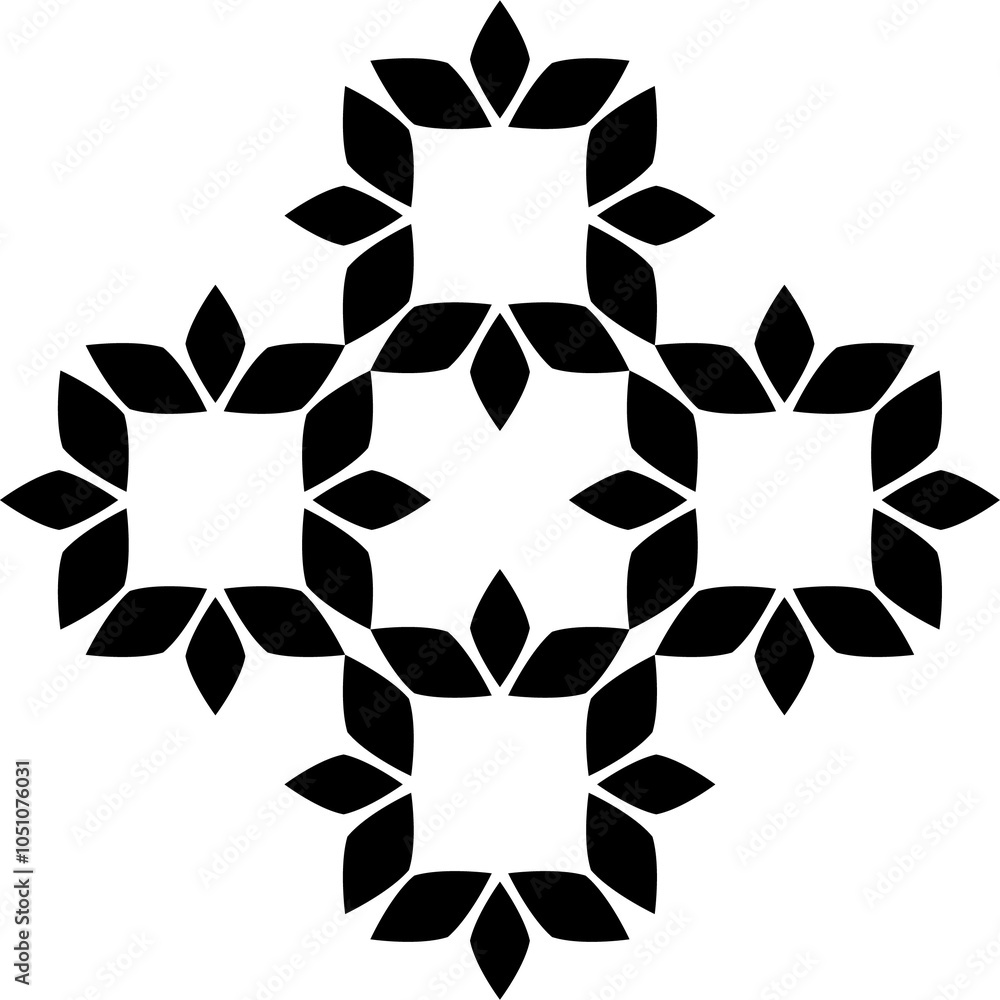 Poster seamless vector pattern in geometric ornamental style. black pattern.design element for prints, back