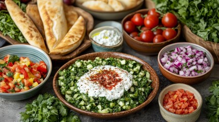 Roasted Eggplant Dip on Minimalist Table Setting