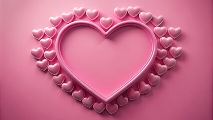 Fototapeta premium Love heart pink frame on background, love, heart, pink, frame,background, romantic, design, Valentine's Day