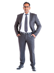 Confident Businessman Posing in Formal Attire