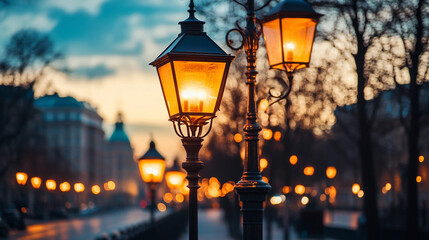 street lamp at night