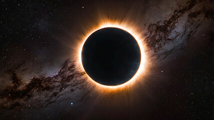 Obraz premium solar eclipse over the sea of clouds photographed from the plane science and space, solar system atmosphere