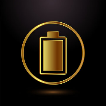 recommend clip art: Power, Battery Icon Design Illustration, Battery symbol in gold color style