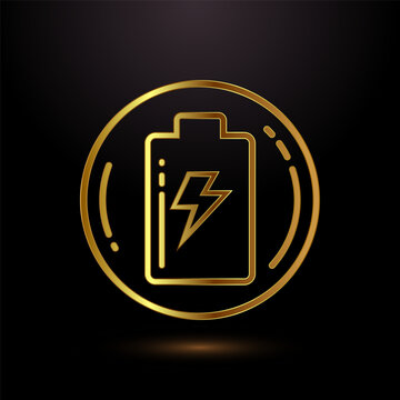 recommend clip art: Power, Battery Icon Design Illustration, Elegant gold battery icon design
