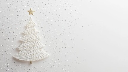 A textured white card with a minimalist Christmas tree made of simple lines and dots, allowing the message to shine.