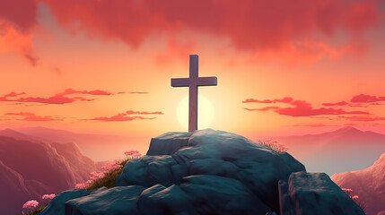 Amazing cross good Friday artistic concept background