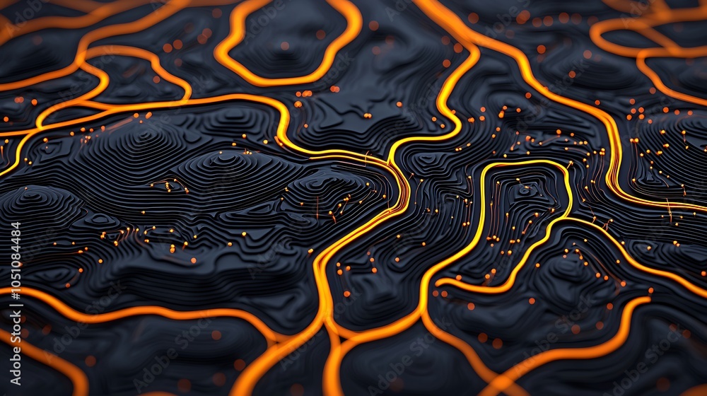 Aufkleber abstract map with expanding network lines and growth