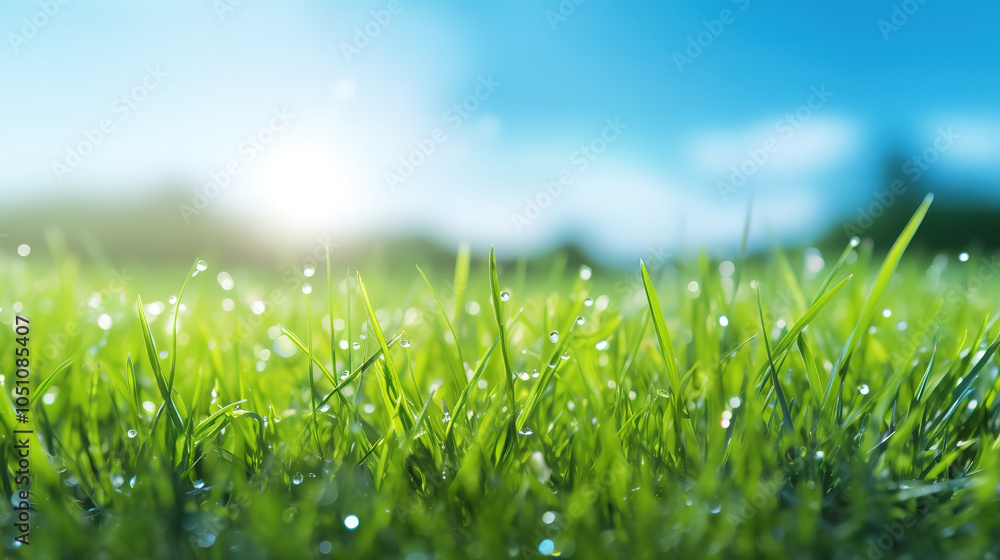 Poster superb in this enchanting abstract spring background, the close-up side view of a lush