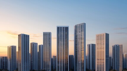 Fototapeta premium Modern Skyscrapers Reflecting Urban Growth and Innovation