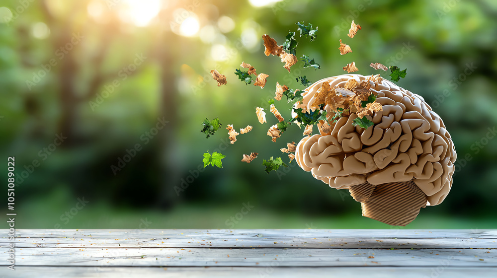 Poster Exploring the intersection of nature and thought a visual representation of the brain and environment