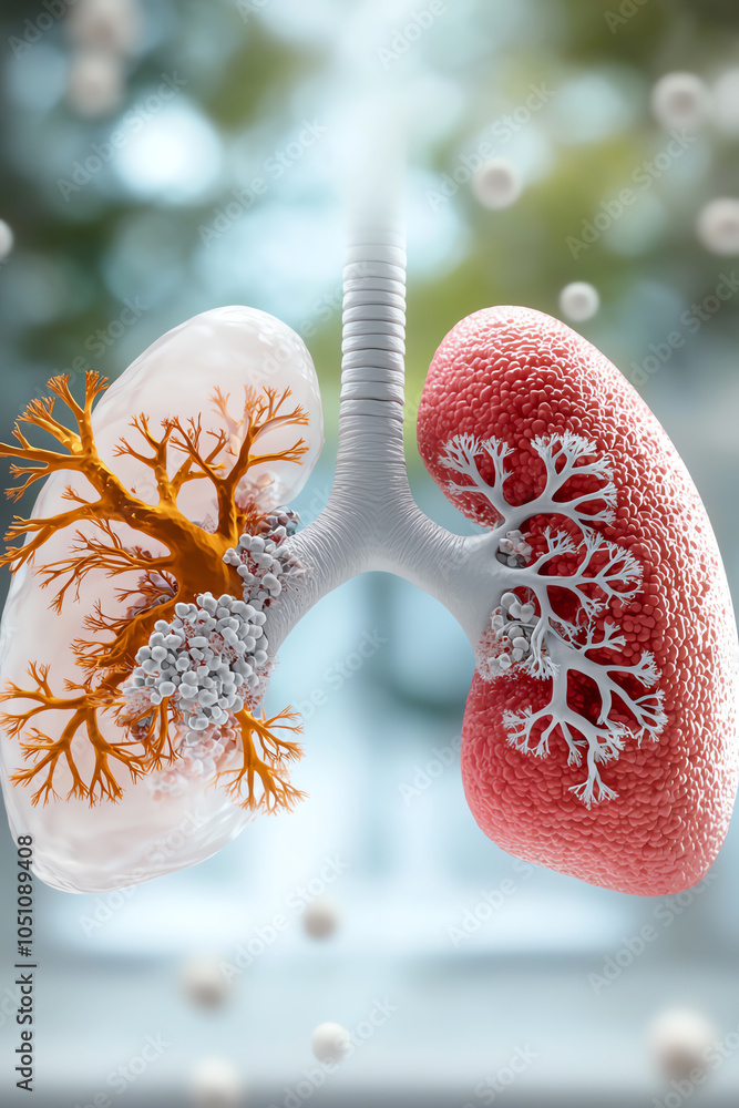 Poster exploring the intricate structure of human lungs a deep dive into pulmonary anatomy and functionalit