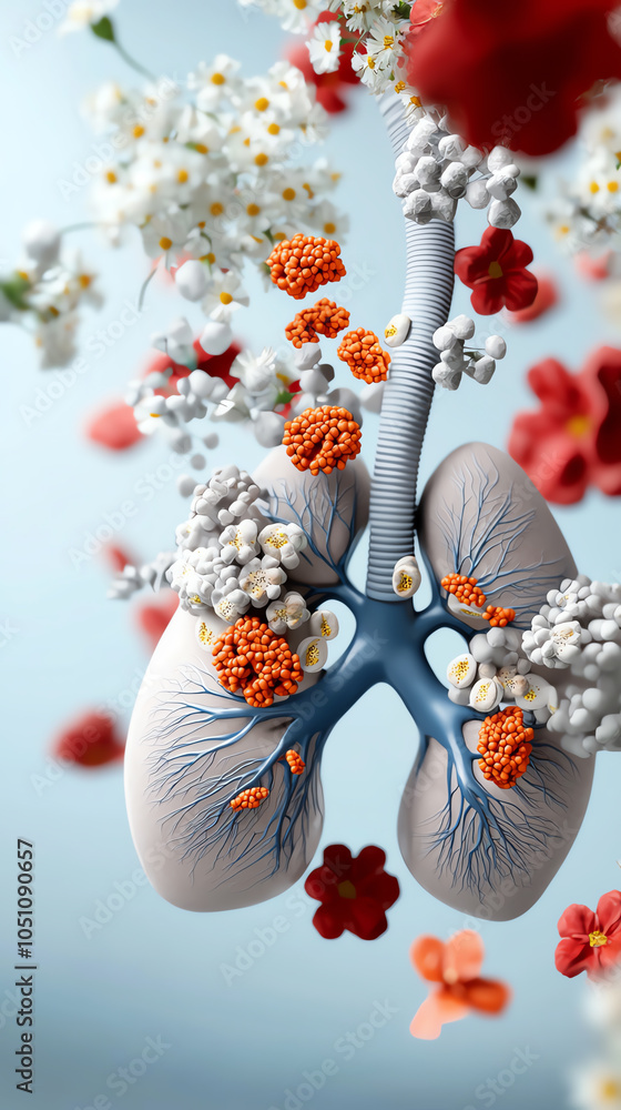 Poster exploring the intricate connection between lungs and nature a visual journey into respiratory health