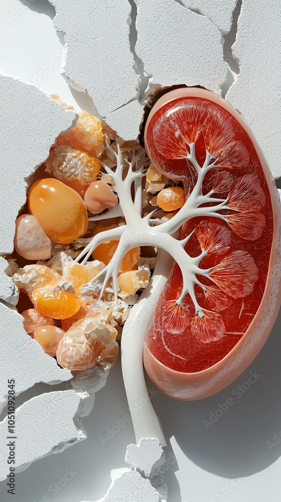 Poster exploring the intricate structure of the kidney a deep dive into human anatomy and biological comple