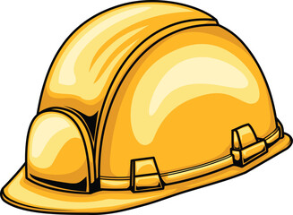 Illustration of a construction safety helmet, manufacture worker equipment hard hat isolated.