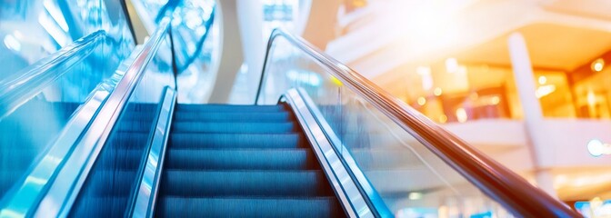 Obraz premium Empty escalator in shopping mall