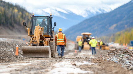 Construction Site With Heavy Machinery