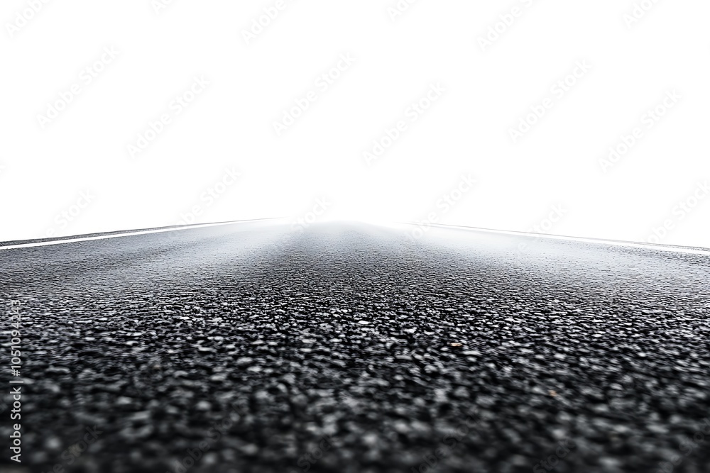 Poster a close-up view of a road stretching into the distance, creating a sense of depth and perspective.