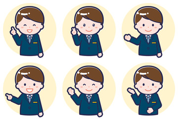 CAの男性のポーズセット_03