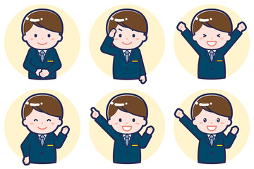 CAの男性のポーズセット_01