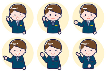 CAの男性のポーズセット_03