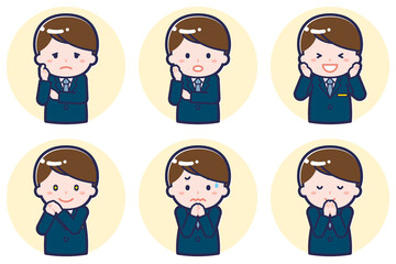 CAの男性のポーズセット_04