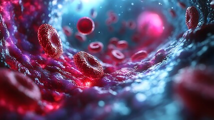 Detailed 3D Rendering of Thrombus in Blood Vessel