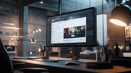 Naklejka premium A mockup setup of a computer screen 