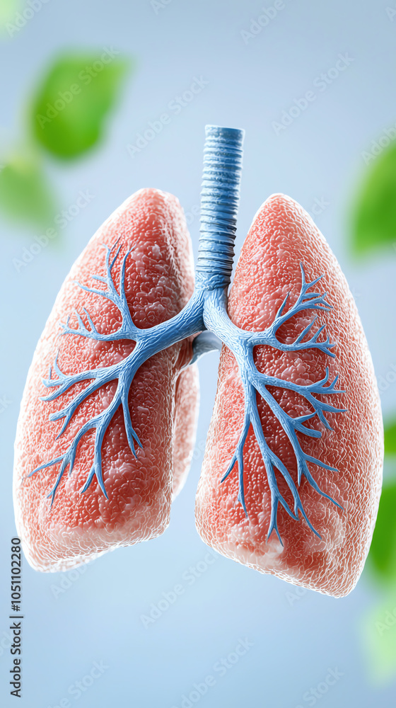 Poster exploring the intricacies of human lungs anatomy and functionality explained