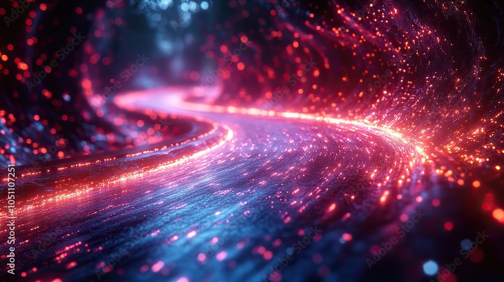 Leinwandbilder rendering of digital highway concept symbolizing fast dat flow.image