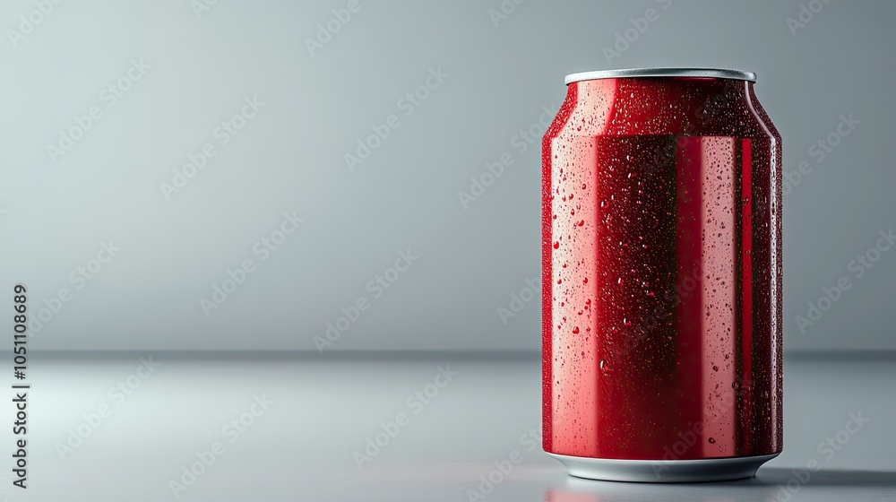 Poster sod can icon in realistic red vector for branding purposes.stock photo