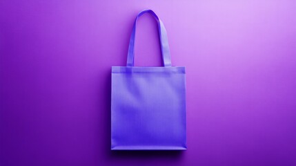 Reusable shopping bag, purple background generative ai