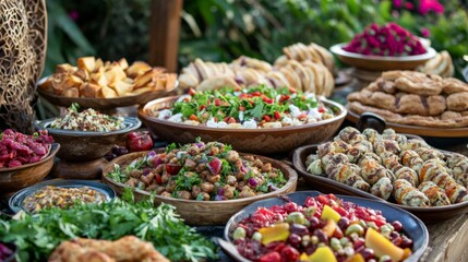 Fototapeta premium Eastern Festival Food Display with Creative Plating