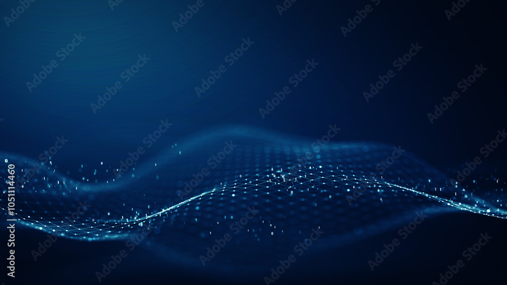 Wall mural big data technology and data flow concept.