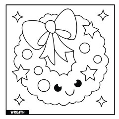 Wreath coloring page for kids