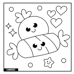 Christmas candies coloring page for kids