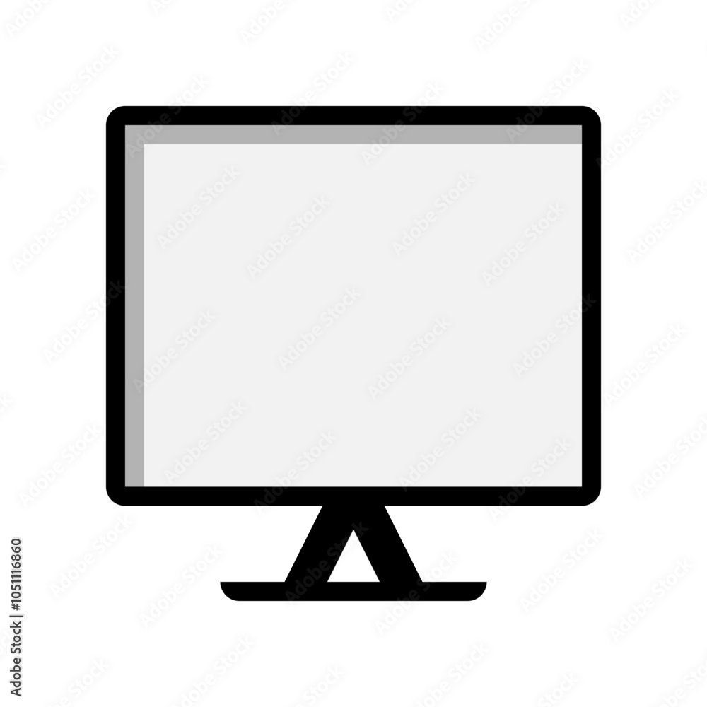 Poster monitors flat icons. computer screen symbols for intuitive interface elements.