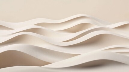 Obraz premium Abstract White Waves in Minimalist Design